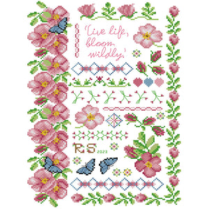 Joy Sunday - Flowers In Bloom - 29*40CM 14CT 2 Stamped Cross Stitch