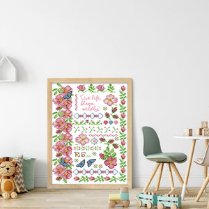 Joy Sunday - Flowers In Bloom - 29*40CM 14CT 2 Stamped Cross Stitch