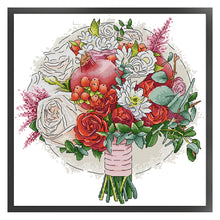 Load image into Gallery viewer, Joy Sunday - Pomegranates And Flowers - 34*35CM 14CT 2 Stamped Cross Stitch
