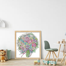 Load image into Gallery viewer, Joy Sunday - Purple Rose Bouquet - 33*36CM 14CT 2 Stamped Cross Stitch
