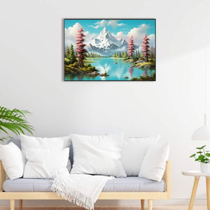 Snowy Mountains 60*40CM(Canvas) Full Round Drill Diamond Painting