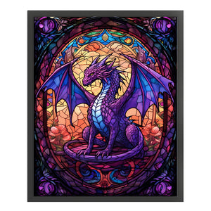 Yishu - Glass Painting - Pterosaur - 40*50CM 14CT 2 Stamped Cross Stitch