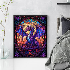 Yishu - Glass Painting - Pterosaur - 40*50CM 14CT 2 Stamped Cross Stitch