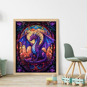 Yishu - Glass Painting - Pterosaur - 40*50CM 14CT 2 Stamped Cross Stitch
