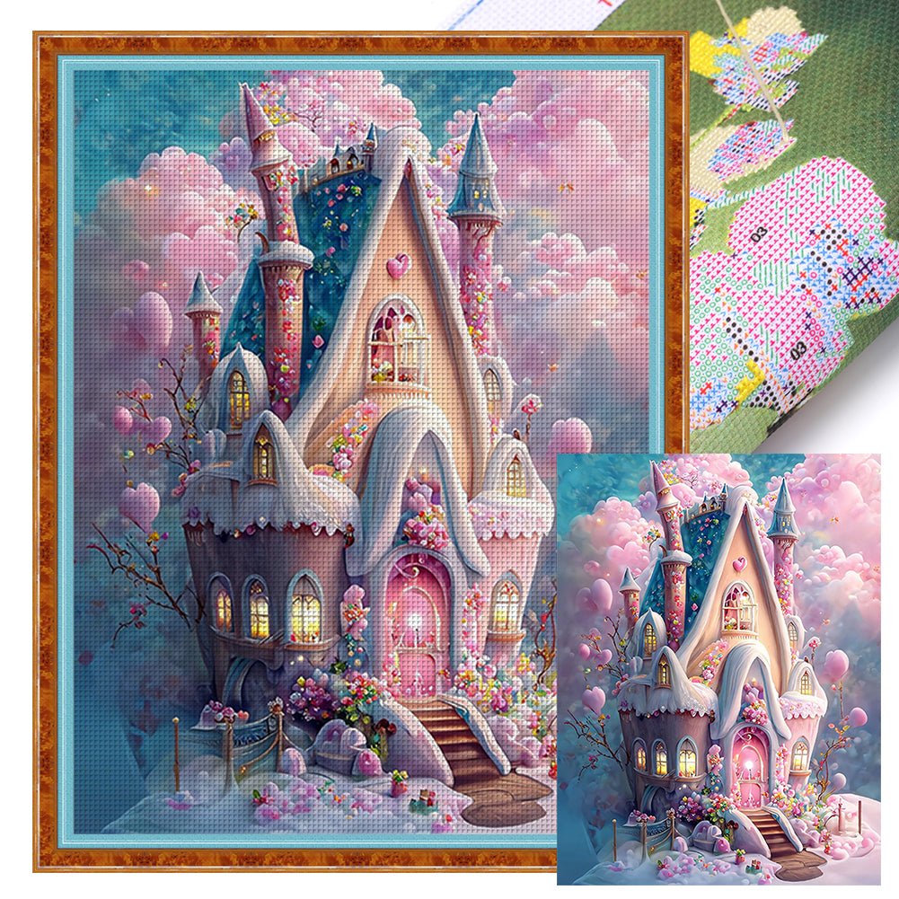 Huancan - Dream Cottage - 50*65CM 16CT 2 Stamped Cross Stitch