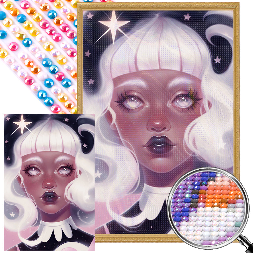 Girl With Dark Candy 40*60CM(Picture) Full Round Drill Diamond Painting