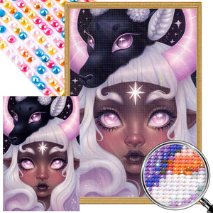 Girl With Dark Candy 40*60CM(Picture) Full Round Drill Diamond Painting