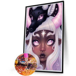 Girl With Dark Candy 40*60CM(Picture) Full Round Drill Diamond Painting