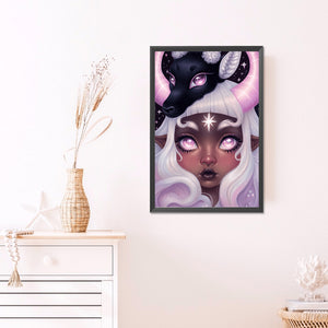Girl With Dark Candy 40*60CM(Picture) Full Round Drill Diamond Painting