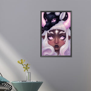 Girl With Dark Candy 40*60CM(Picture) Full Round Drill Diamond Painting