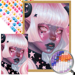 Girl With Dark Candy 40*60CM(Picture) Full Round Drill Diamond Painting
