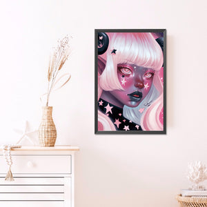 Girl With Dark Candy 40*60CM(Picture) Full Round Drill Diamond Painting