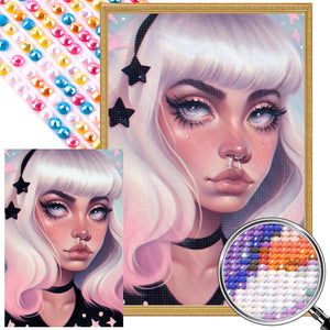 Girl With Dark Candy 40*60CM(Picture) Full Round Drill Diamond Painting