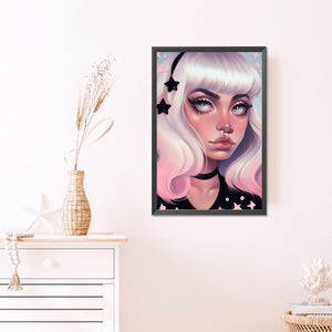 Girl With Dark Candy 40*60CM(Picture) Full Round Drill Diamond Painting