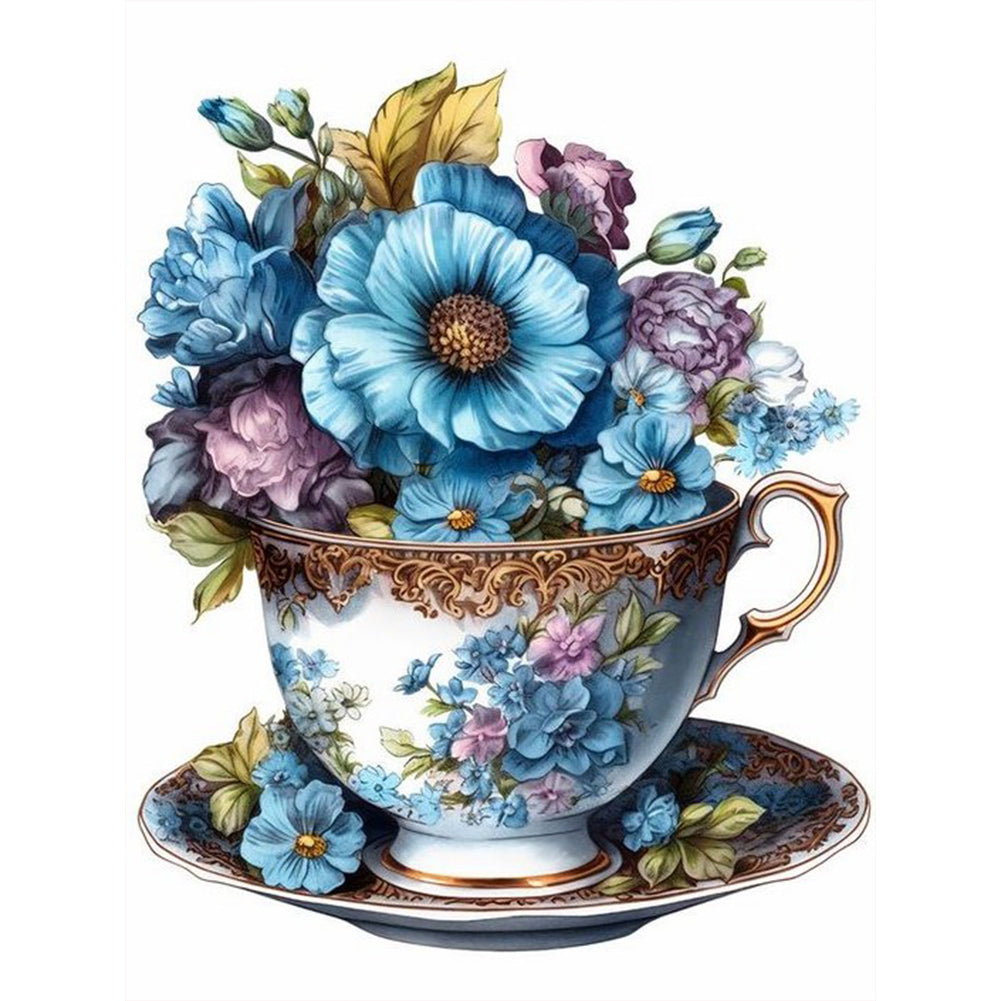 Teacup Bouquet 30*40CM(Canvas) Full Round Drill Diamond Painting