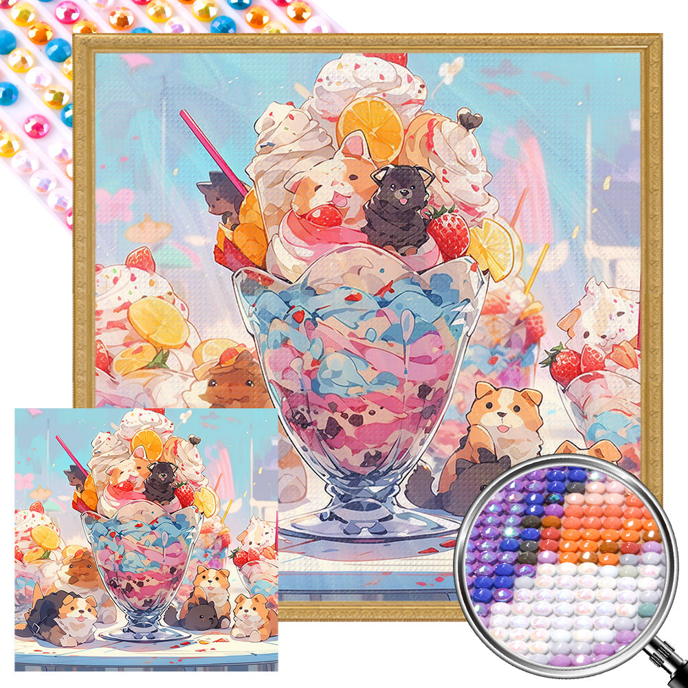 Cream Of Small Animals 40*40CM(Picture) Full Round Drill Diamond Painting