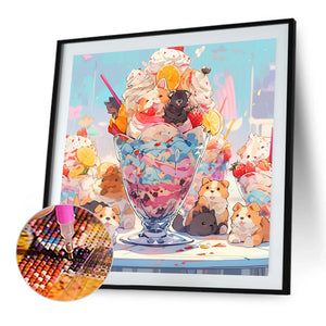 Cream Of Small Animals 40*40CM(Picture) Full Round Drill Diamond Painting