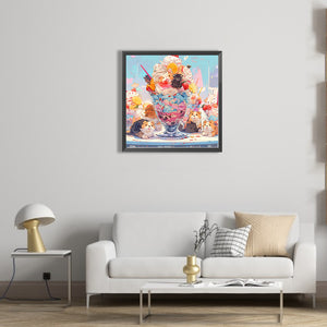 Cream Of Small Animals 40*40CM(Picture) Full Round Drill Diamond Painting