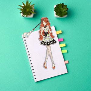 6pcs Bookmark Diamond Dots with Crystal Little Witch Dot Drill Book Mark Cartoon