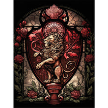 Load image into Gallery viewer, Huancan - Glass Painting - Lion And Roses - 40*55CM 11CT 3 Stamped Cross Stitch
