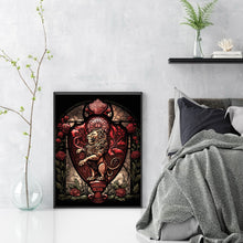 Load image into Gallery viewer, Huancan - Glass Painting - Lion And Roses - 40*55CM 11CT 3 Stamped Cross Stitch
