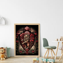 Load image into Gallery viewer, Huancan - Glass Painting - Lion And Roses - 40*55CM 11CT 3 Stamped Cross Stitch
