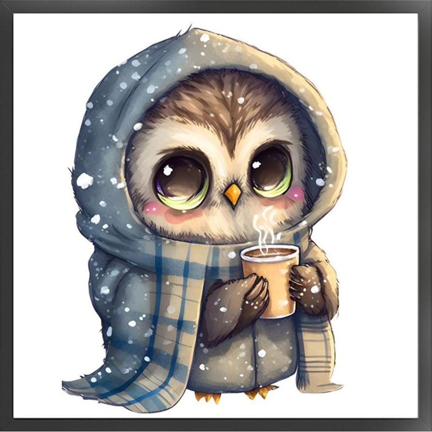 Owl - Full 18CT Stamped Cross Stitch 20x20CM - Huacan