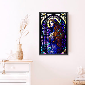 Girl With Glass 40*60CM(Picture) Full Round Drill Diamond Painting