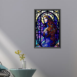 Girl With Glass 40*60CM(Picture) Full Round Drill Diamond Painting