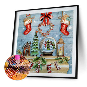 Christmas Wall Decoration 40*40CM(Canvas) Full Round Drill Diamond Painting