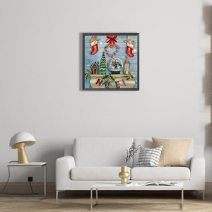 Christmas Wall Decoration 40*40CM(Canvas) Full Round Drill Diamond Painting