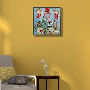 Christmas Wall Decoration 40*40CM(Canvas) Full Round Drill Diamond Painting