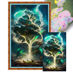 Huancan - Glowing Tree - 40*65CM 11CT 3 Stamped Cross Stitch