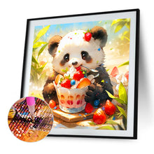 Load image into Gallery viewer, Panda Eating Cake 40*40CM(Canvas) Full Round Drill Diamond Painting
