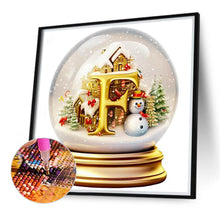Load image into Gallery viewer, Christmas Letter F In Crystal Ball 40*40CM(Canvas) Full Round Drill Diamond Painting
