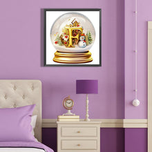 Load image into Gallery viewer, Christmas Letter F In Crystal Ball 40*40CM(Canvas) Full Round Drill Diamond Painting
