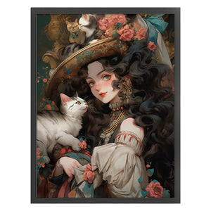 Yishu - Classic Girl - 50*65CM 11CT 3 Stamped Cross Stitch