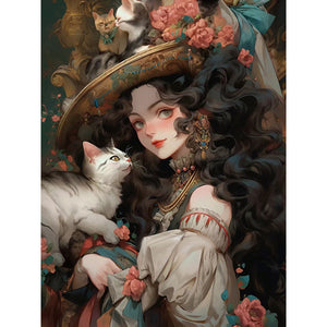 Yishu - Classic Girl - 50*65CM 11CT 3 Stamped Cross Stitch