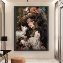 Load image into Gallery viewer, Yishu - Classic Girl - 50*65CM 11CT 3 Stamped Cross Stitch
