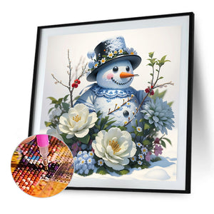 Snowman 40*40CM(Canvas) Full Round Drill Diamond Painting