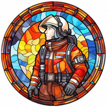 Load image into Gallery viewer, Firefighter Round Plate 40*40CM(Canvas) Full Round Drill Diamond Painting
