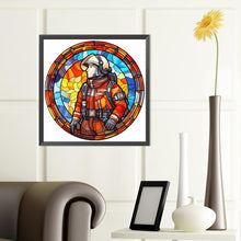 Load image into Gallery viewer, Firefighter Round Plate 40*40CM(Canvas) Full Round Drill Diamond Painting
