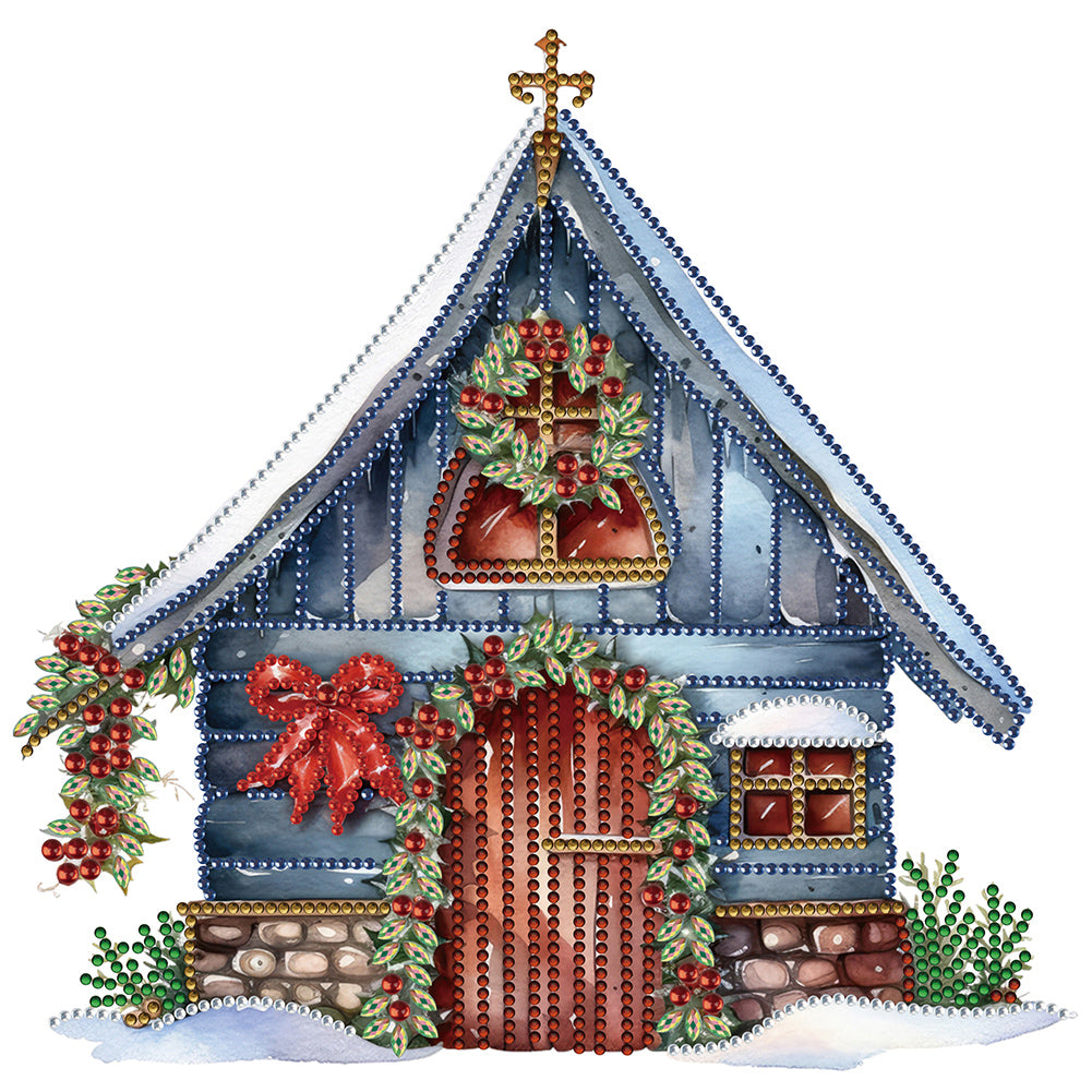 Christmas Cottage 30*30CM(Canvas) Partial Special Shaped Drill Diamond Painting