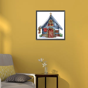 Christmas Cottage 30*30CM(Canvas) Partial Special Shaped Drill Diamond Painting