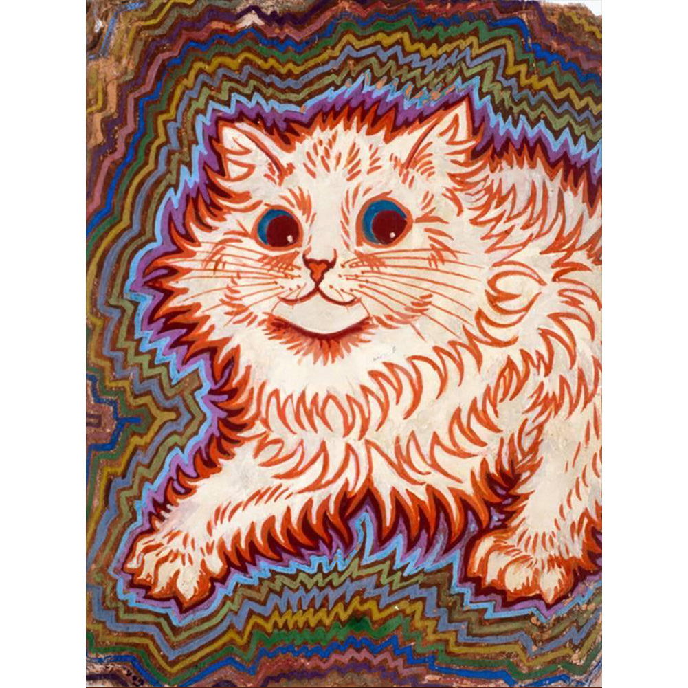 Cat 30*40CM(Canvas) Full Round Drill Diamond Painting