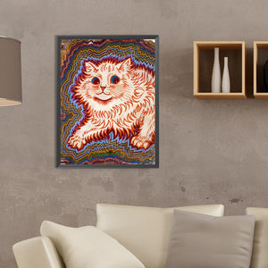Cat 30*40CM(Canvas) Full Round Drill Diamond Painting