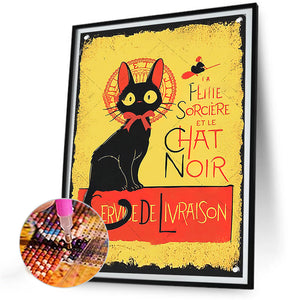 Cat 30*40CM(Canvas) Full Round Drill Diamond Painting