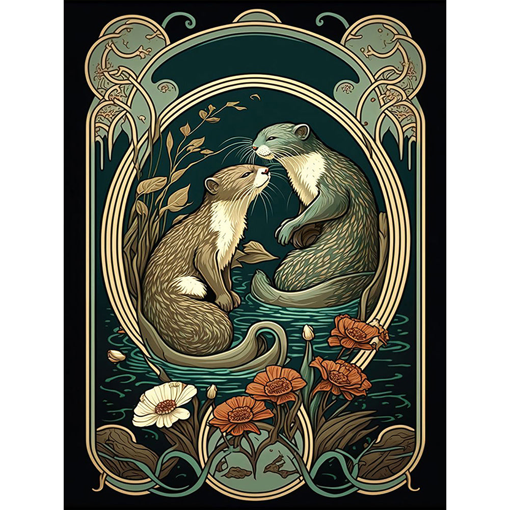 Otter 30*40CM(Canvas) Full Round Drill Diamond Painting