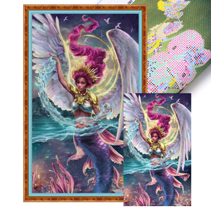Huancan - Angel Mermaid - 55*90CM 11CT 3 Stamped Cross Stitch