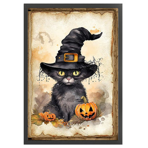 Huancan - Halloween - Pumpkin And Black Cat - 40*60CM 11CT 3 Stamped Cross Stitch